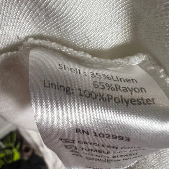 Saunders Collective White Halter Linen Blend Sleeveless Midi Dress Size 4 - Picture 11 of 13